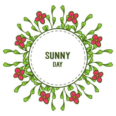 Vektör illüstrasyon tasarım çiçek çerçeve ile güneşli gün yazma