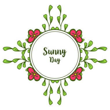 Vektör illüstrasyon tasarım çiçek çerçeve ile güneşli gün yazma