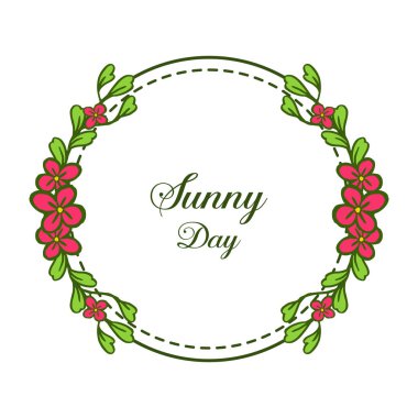 Vektör illüstrasyon tasarım çiçek çerçeve ile güneşli gün yazma
