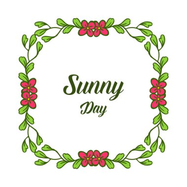 Vektör illüstrasyon tasarım çiçek çerçeve için güneşli bir gün çizim