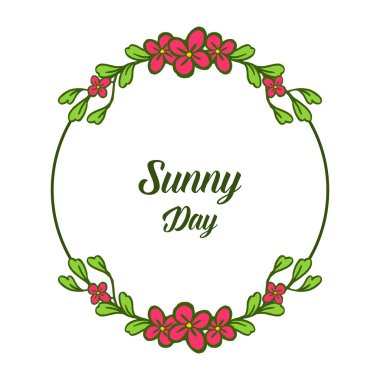 Vektör illüstrasyon tasarım çiçek çerçeve için güneşli bir gün çizim