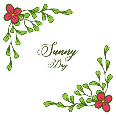 Çeşitli çelenk çerçeve ile güneşli günün Vektör illüstrasyon bahar kartı
