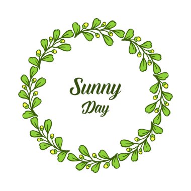 Afiş güneşli gün için Vektör illüstrasyon güzel çiçek çerçeve