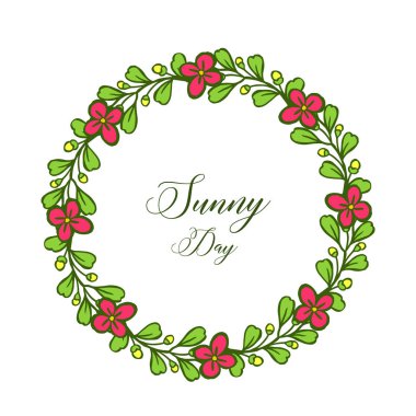 Afiş güneşli gün için Vektör illüstrasyon güzel çiçek çerçeve