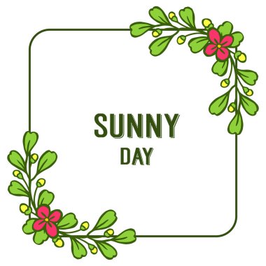 Afiş güneşli gün için Vektör illüstrasyon güzel çiçek çerçeve