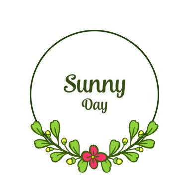 Vektör illüstrasyon davet güneşli gün için çeşitli tasarım çiçek çerçeve