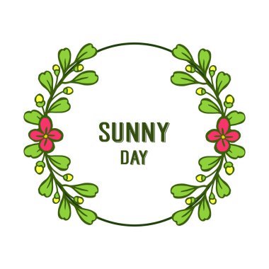 Vektör illüstrasyon davet güneşli gün için çeşitli tasarım çiçek çerçeve