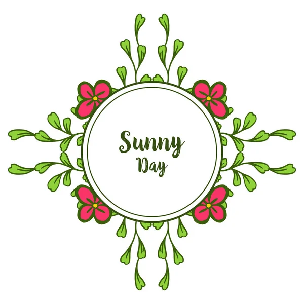 Vektör illüstrasyon tasarım çiçek çerçeve ile güneşli gün yazma