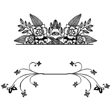 Kart davetiyesi için çiçek çerçevesi çeşitli stil vektör illüstrasyon