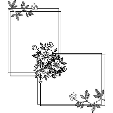 Davet kartı için vektör illüstrasyon desen çiçek çerçevesi
