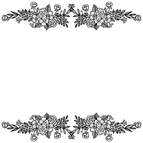 Illustration vectorielle de différents styles de cadre de fleurs pour invitation de carte — Image vectorielle