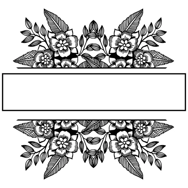 Vektoros illusztráció dekoráció virág keret háttérfehér — Stock Vector
