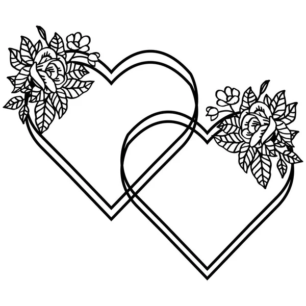 Illustration vectorielle divers modèle amour pour cadre de fleur — Image vectorielle