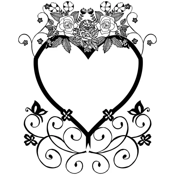 Ilustración vectorial varios patrón de amor para marco de flores — Archivo Imágenes Vectoriales