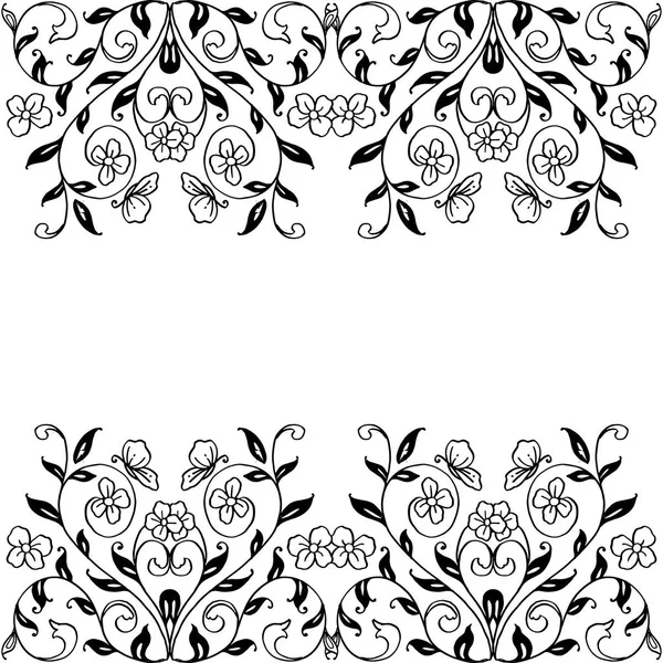 Moldura de flor de design de ilustração vetorial com belo padrão — Vetor de Stock