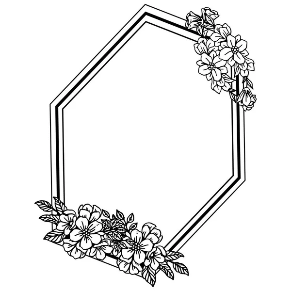 Vector illustration ornate flower frame with greeting card — Stock Vector