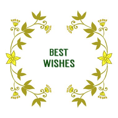 Vektör illüstrasyon kart dekor ile güzel yaprak çiçek çerçeve en iyi dilek
