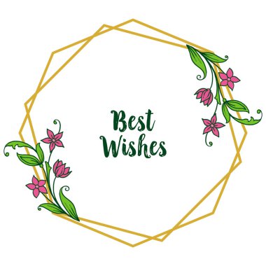 Yaprak çiçek çerçeve çeşitli doku ile Vektör illüstrasyon dekoratif kart en iyi dilek