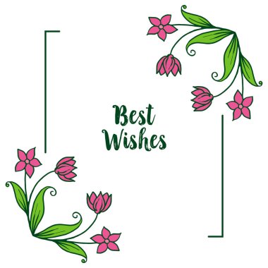 Süslü mor çelenk çerçevesi ile vektör illüstrasyon afiş en iyi dilek