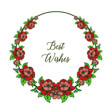 Vektör illüstrasyon tebrik kartı en iyi dilekiçin çeşitli soyut çiçek çerçeveleri