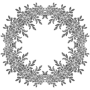 Davet kartı ile vektör illüstrasyon dekorasyon çiçek çerçeve