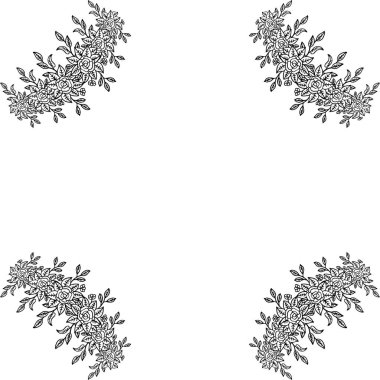 Davet kartı ile vektör illüstrasyon dekorasyon çiçek çerçeve