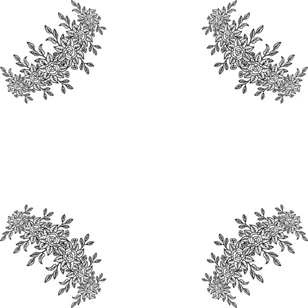 Векторна ілюстрація прикраса квіткової рамки з запрошенням — стоковий вектор