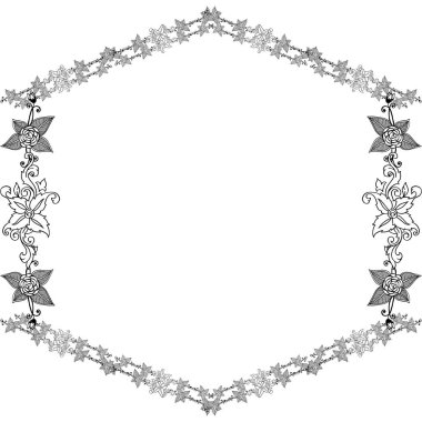 Afiş için vektör illüstrasyon dekor tarzı çiçek çerçeve