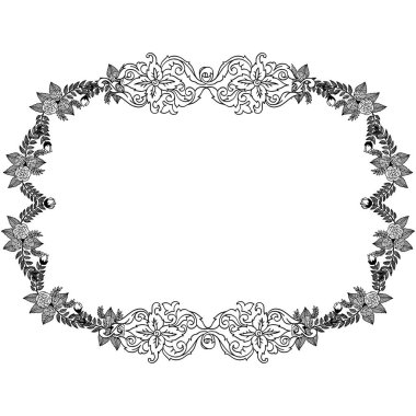 Güzel tasarımı ile Vektör illüstrasyon dekorasyon çiçek çerçeve