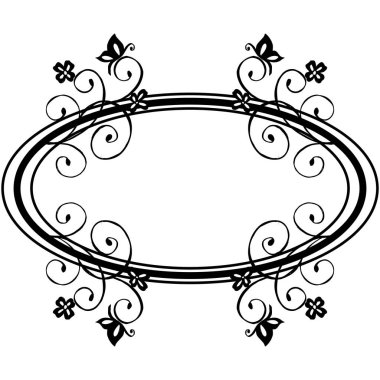 Dekorasyon ile çiçek çerçeve Vektör illüstrasyon kalabalık