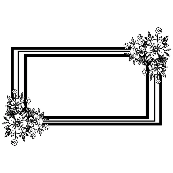 Vector illustratie menigte van bloem frame met decoratie — Stockvector