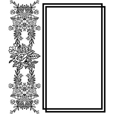Çiçek çerçevesi için vektör illüstrasyon çizim dekorasyon