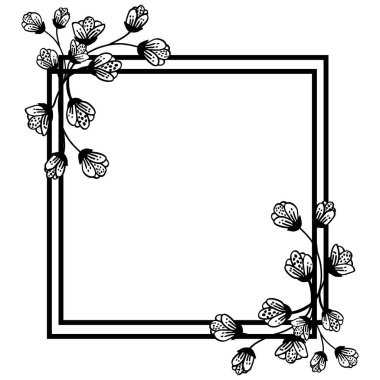 Tebrik kartı için vektör illüstrasyon çeşitli desen çiçek çerçeve