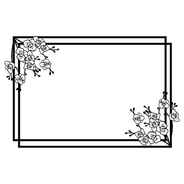 Vektor illustration ritning dekoration för blomma ram — Stock vektor