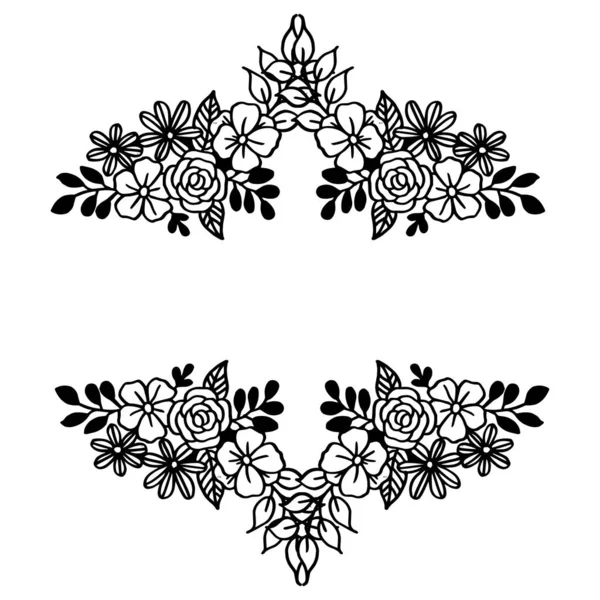 招待カード用ベクトルイラスト美しい花枠 — ストックベクタ