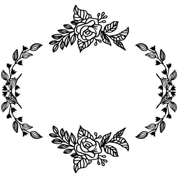 矢量插图美丽的花框与白色背景 — 图库矢量图片