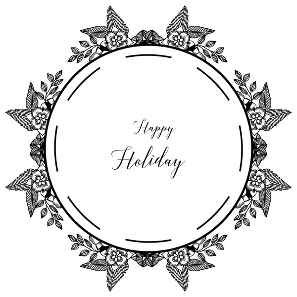 Illustration vectorielle foule de cadre de fleurs avec décoration joyeuses vacances — Image vectorielle