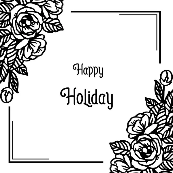 Illustration vectorielle décoration joyeuse vacances pour le dessin style cadre fleur — Image vectorielle