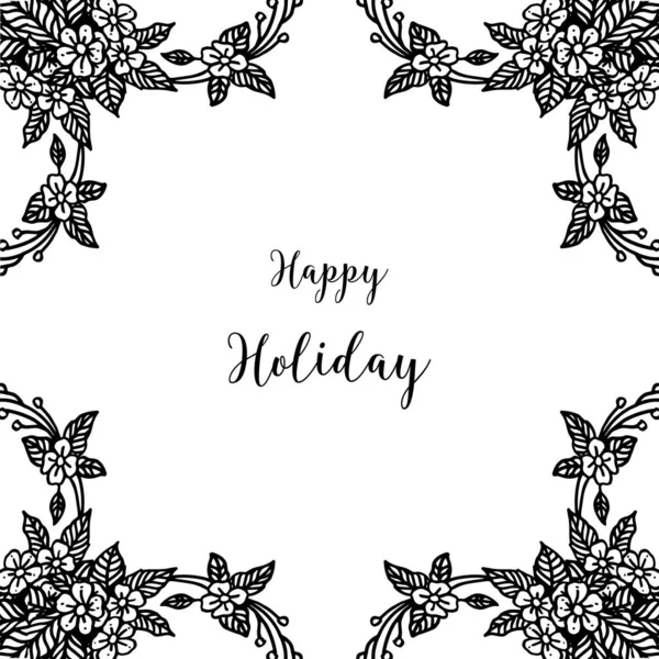 Illustration vectorielle cadre de couronne mignon pour carte de vœux joyeuses vacances — Image vectorielle