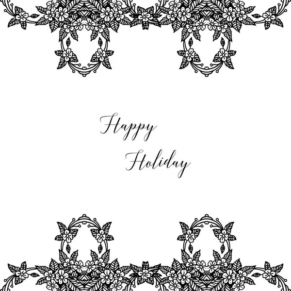 Illustration vectorielle cadre de couronne mignon pour carte de vœux joyeuses vacances — Image vectorielle