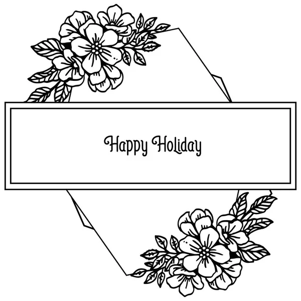 Vector illustratie krans frame voor walpapier decoratie Happy Holiday — Stockvector