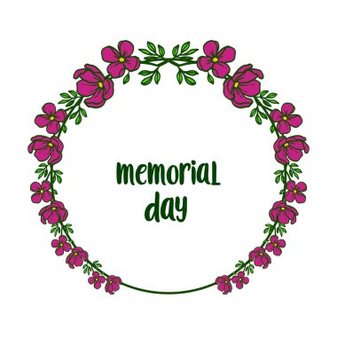 Yuvarlak yaprak çiçek çerçeve ile Vektör illüstrasyon tebrik kartı anma günü