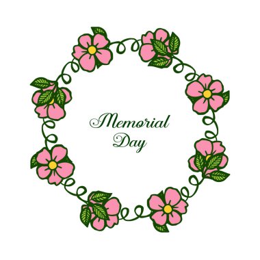 Vektör illüstrasyon anma günü yazmak için çeşitli zarif pembe çiçek çerçeveleri