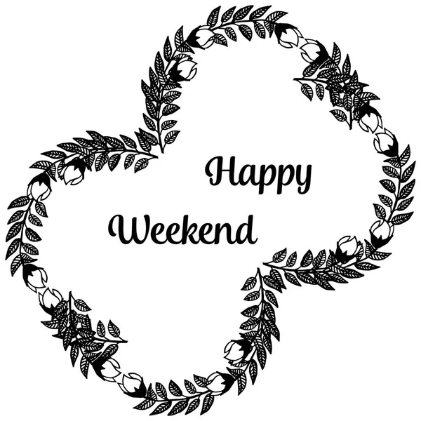 Illustration vectorielle walpaper de cadre de fleur pour la décoration week-end heureux — Image vectorielle