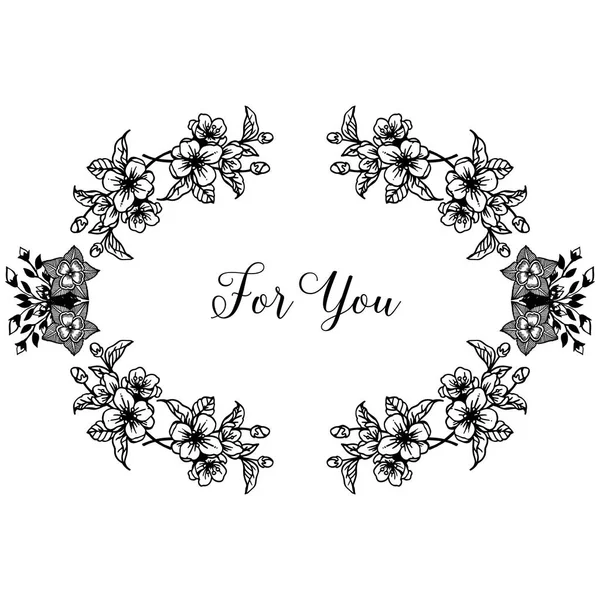 Illustration vectorielle cadre de couronne mignon avec carte de vœux pour vous — Image vectorielle