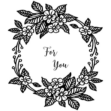 Tasarım güzel çiçek çerçevesi ile sizin için Vektör illüstrasyon dekorasyon