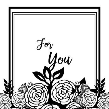 Zarif çiçek çerçevesi ile sizin için vektör illüstrasyon davetiye kartı