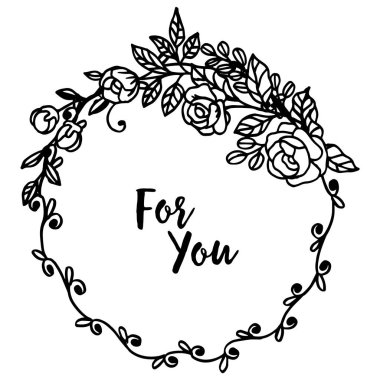 Afiş mutlu hafta sonu için Vektör illüstrasyon dekor tarzı çiçek çerçeve