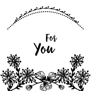 Vektör illüstrasyon sizin için tebrik kartı için çeşitli şekil çiçek çerçeve