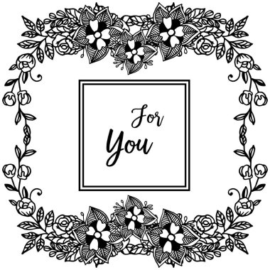 Sizin için tasarım için vektör illüstrasyon süs çiçek çerçeve